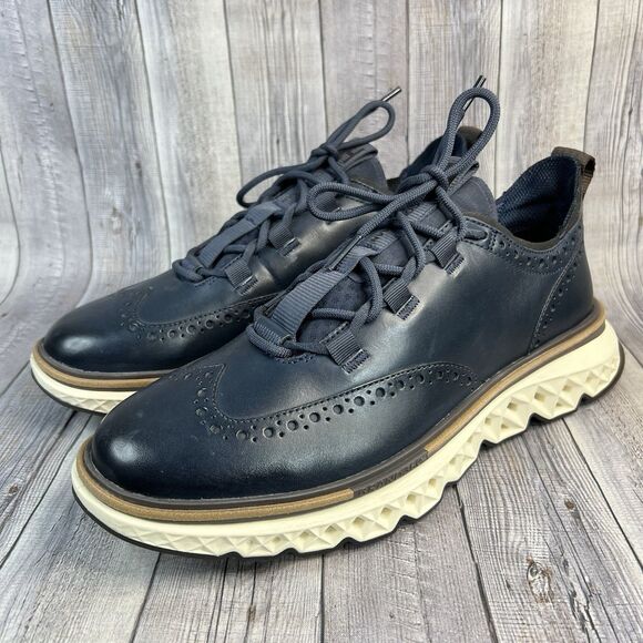 Cole Haan 5.ZEROGRAND Wingtip Oxford Shoes Men's 9W Dark Navy C38901 - Picture 5 of 11